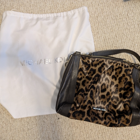 Michael Kors Brown and Black Satchel Bag